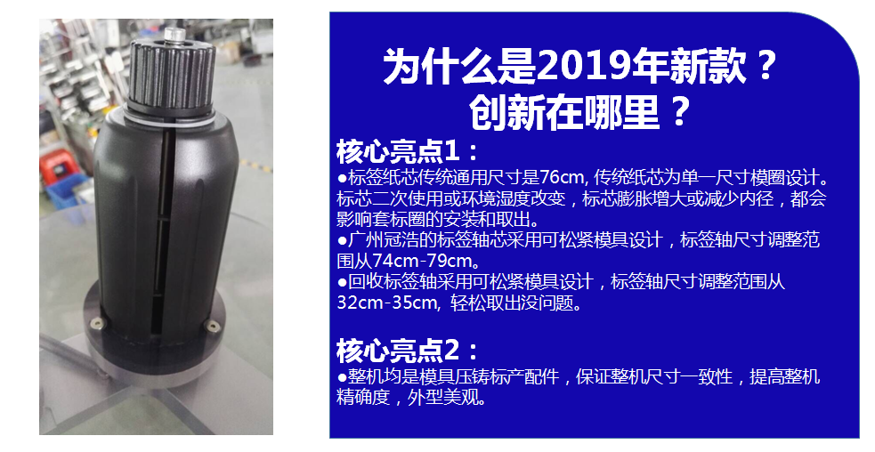 2019年新款全自动立式圆瓶贴标机核心亮点